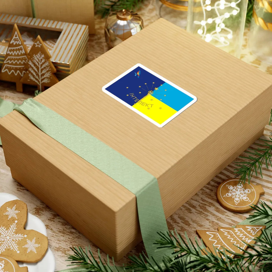 Flag of Lyceum Intellect Kyiv Ukraine (Ukraine) STICKER Vinyl Kiss-Cut Decal - The Sticker Space