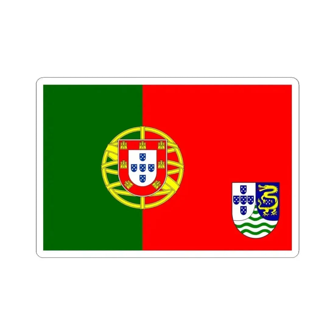 Flag of Macau 1965 proposal (China) STICKER Vinyl Kiss-Cut Decal 4 Inch White - The Sticker Space