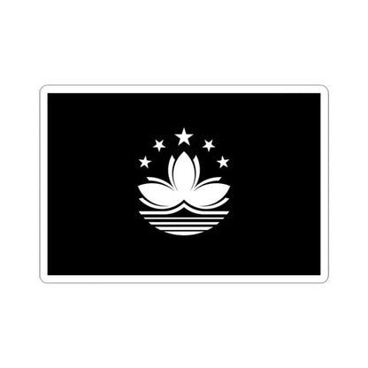 Flag of Macau black and white variant 1 (China) STICKER Vinyl Kiss-Cut Decal 3 Inch White - The Sticker Space