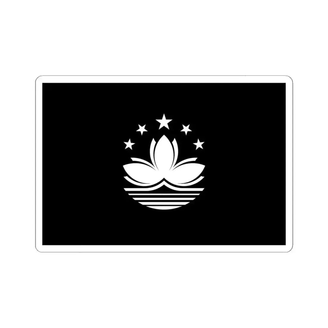Flag of Macau black and white variant 1 (China) STICKER Vinyl Kiss-Cut Decal 6 Inch White - The Sticker Space