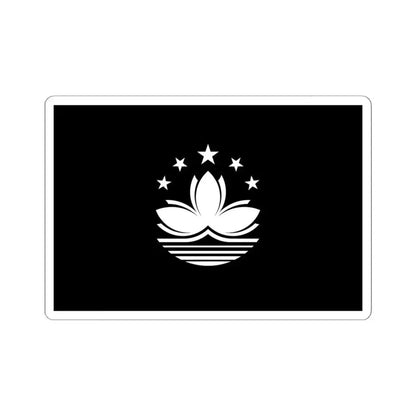 Flag of Macau black and white variant 1 (China) STICKER Vinyl Kiss-Cut Decal 6 Inch White - The Sticker Space