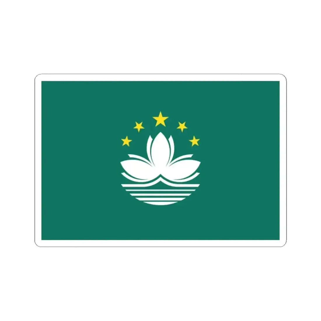 Flag of Macau (China) STICKER Vinyl Kiss-Cut Decal 2 Inch White - The Sticker Space