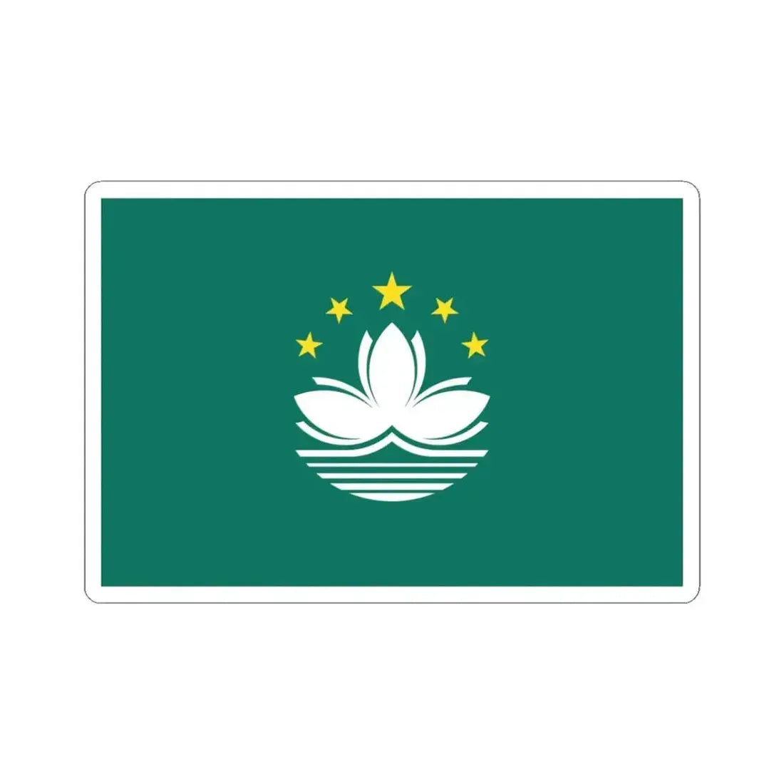 Flag of Macau (China) STICKER Vinyl Kiss-Cut Decal 3 Inch White - The Sticker Space