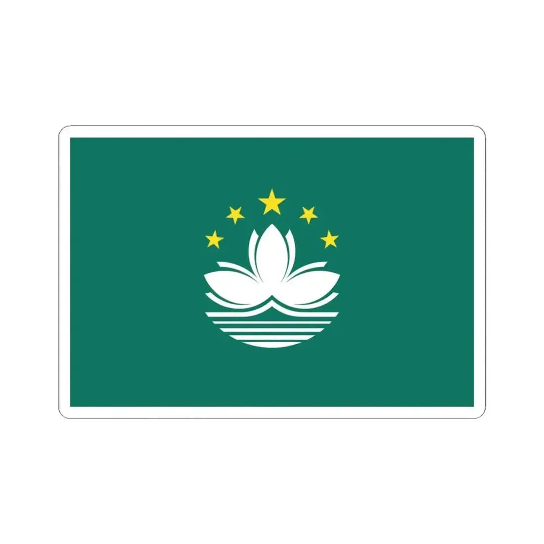 Flag of Macau (China) STICKER Vinyl Kiss-Cut Decal 4 Inch White - The Sticker Space