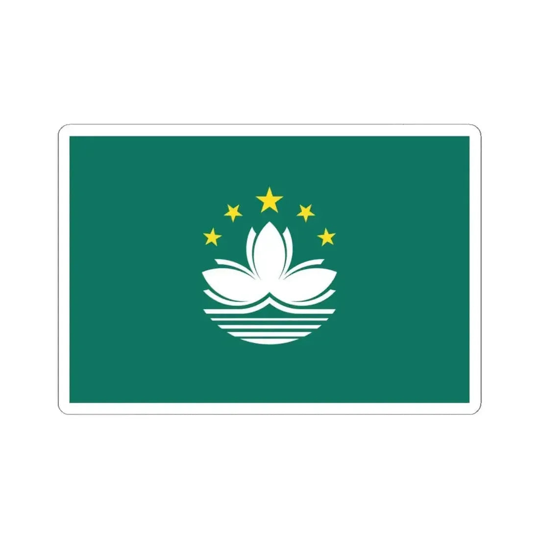 Flag of Macau (China) STICKER Vinyl Kiss-Cut Decal 6 Inch White - The Sticker Space
