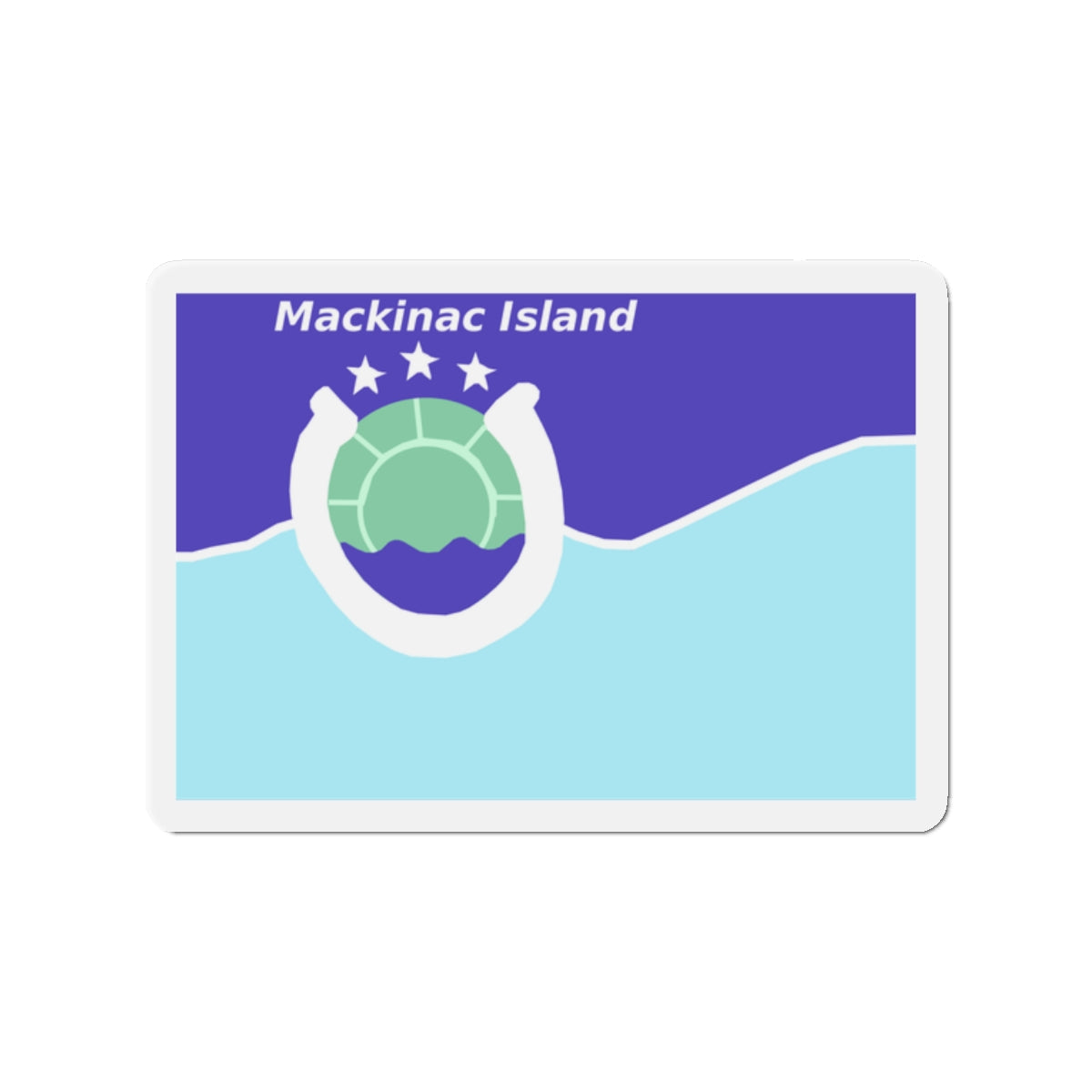 Flag of Mackinac Island Michigan - Die-Cut Magnet-2" x 2"-The Sticker Space