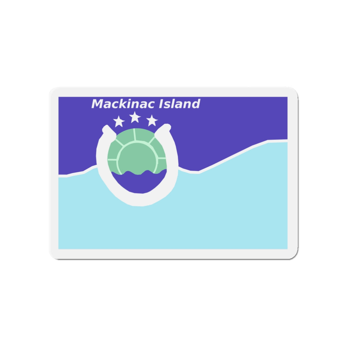 Flag of Mackinac Island Michigan - Die-Cut Magnet-3" x 3"-The Sticker Space