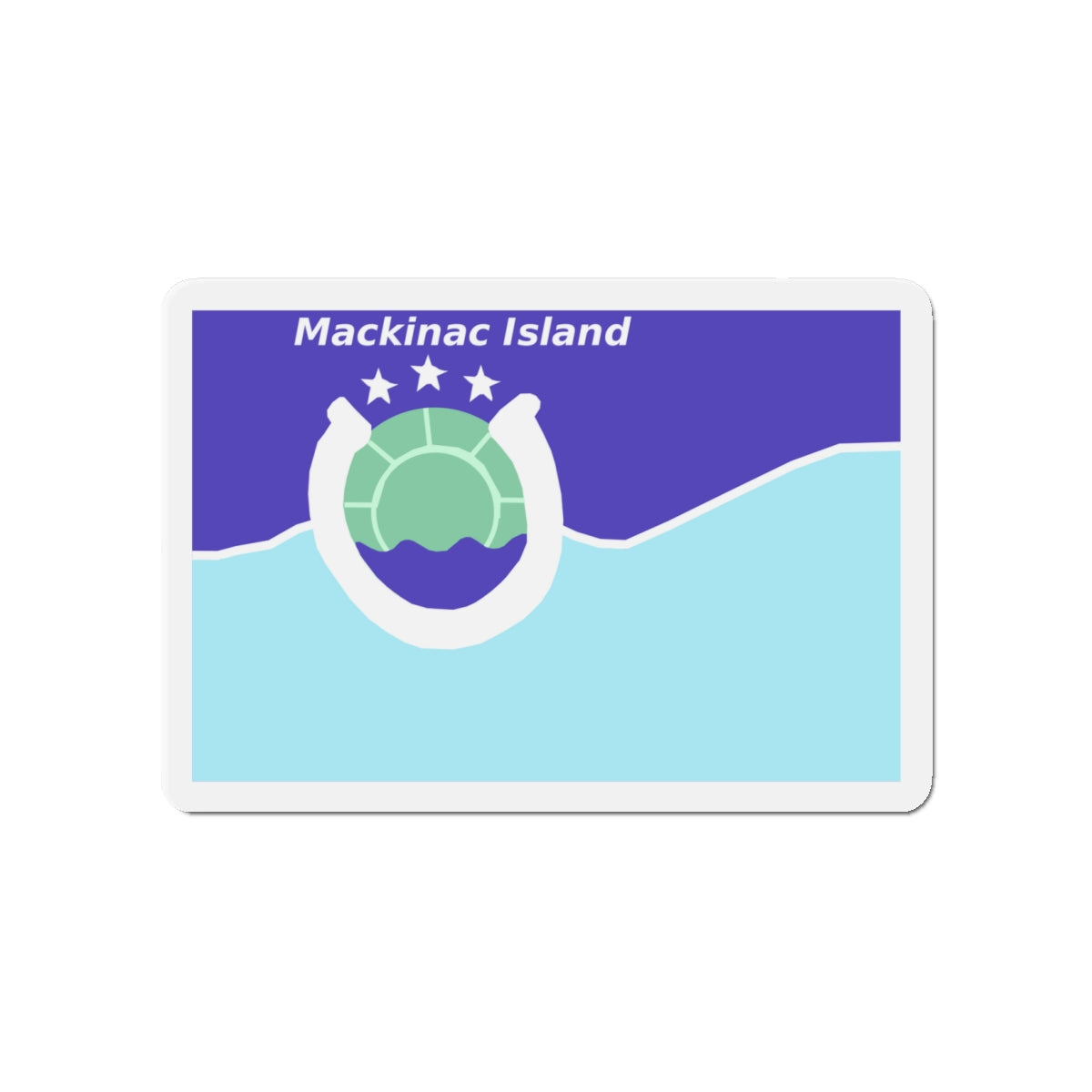 Flag of Mackinac Island Michigan - Die-Cut Magnet-4" x 4"-The Sticker Space