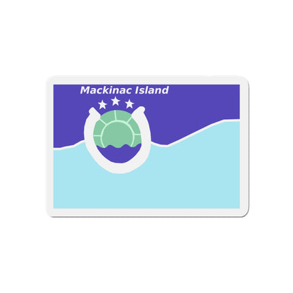 Flag of Mackinac Island Michigan - Die-Cut Magnet-5" x 5"-The Sticker Space