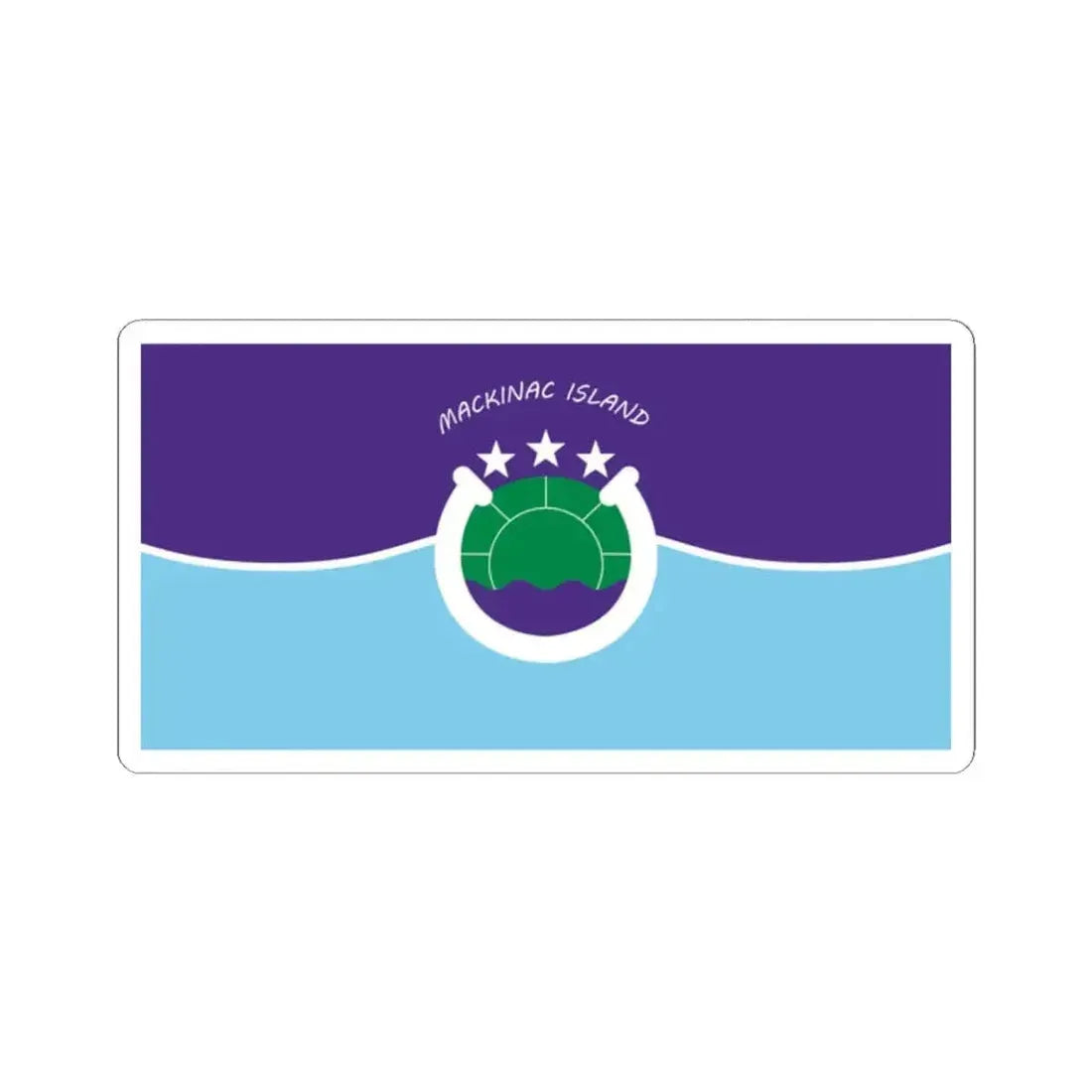 Flag of Mackinac Island Michigan (United States) STICKER Vinyl Kiss-Cut Decal 2 Inch White - The Sticker Space