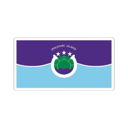 Flag of Mackinac Island Michigan (United States) STICKER Vinyl Kiss-Cut Decal 2 Inch White - The Sticker Space