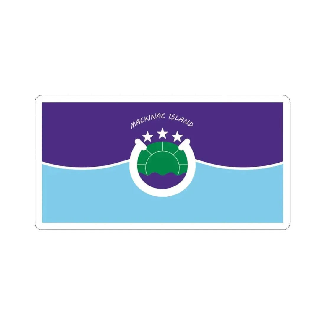 Flag of Mackinac Island Michigan (United States) STICKER Vinyl Kiss-Cut Decal 3 Inch White - The Sticker Space