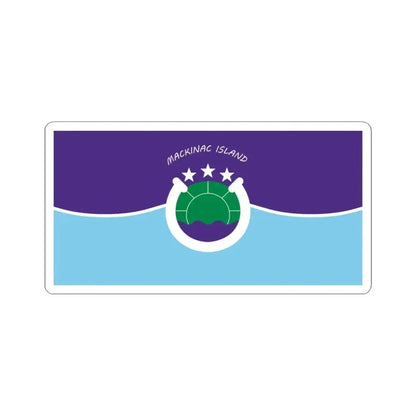 Flag of Mackinac Island Michigan (United States) STICKER Vinyl Kiss-Cut Decal 3 Inch White - The Sticker Space