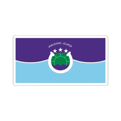 Flag of Mackinac Island Michigan (United States) STICKER Vinyl Kiss-Cut Decal 4 Inch White - The Sticker Space