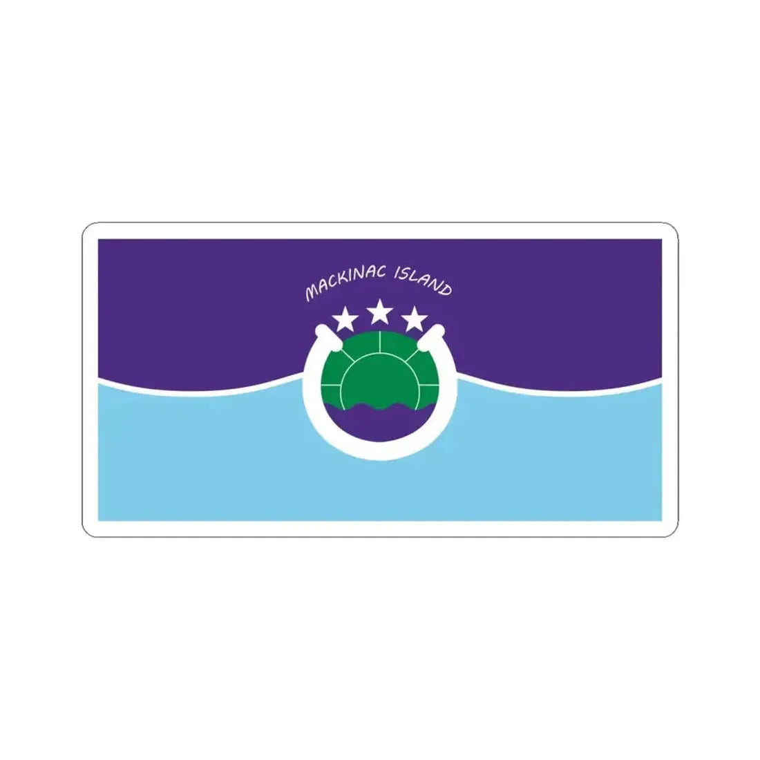Flag of Mackinac Island Michigan (United States) STICKER Vinyl Kiss-Cut Decal 6 Inch White - The Sticker Space