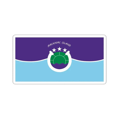 Flag of Mackinac Island Michigan (United States) STICKER Vinyl Kiss-Cut Decal 6 Inch White - The Sticker Space