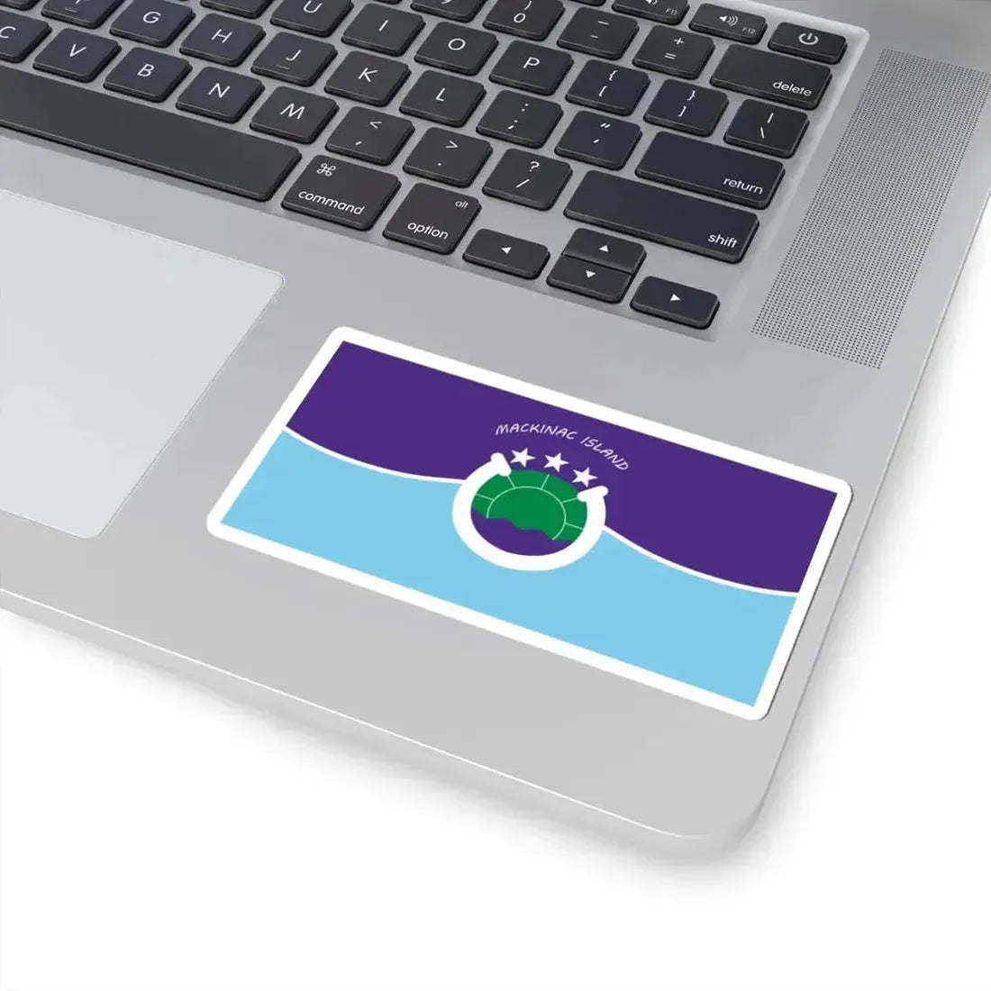 Flag of Mackinac Island Michigan (United States) STICKER Vinyl Kiss-Cut Decal - The Sticker Space