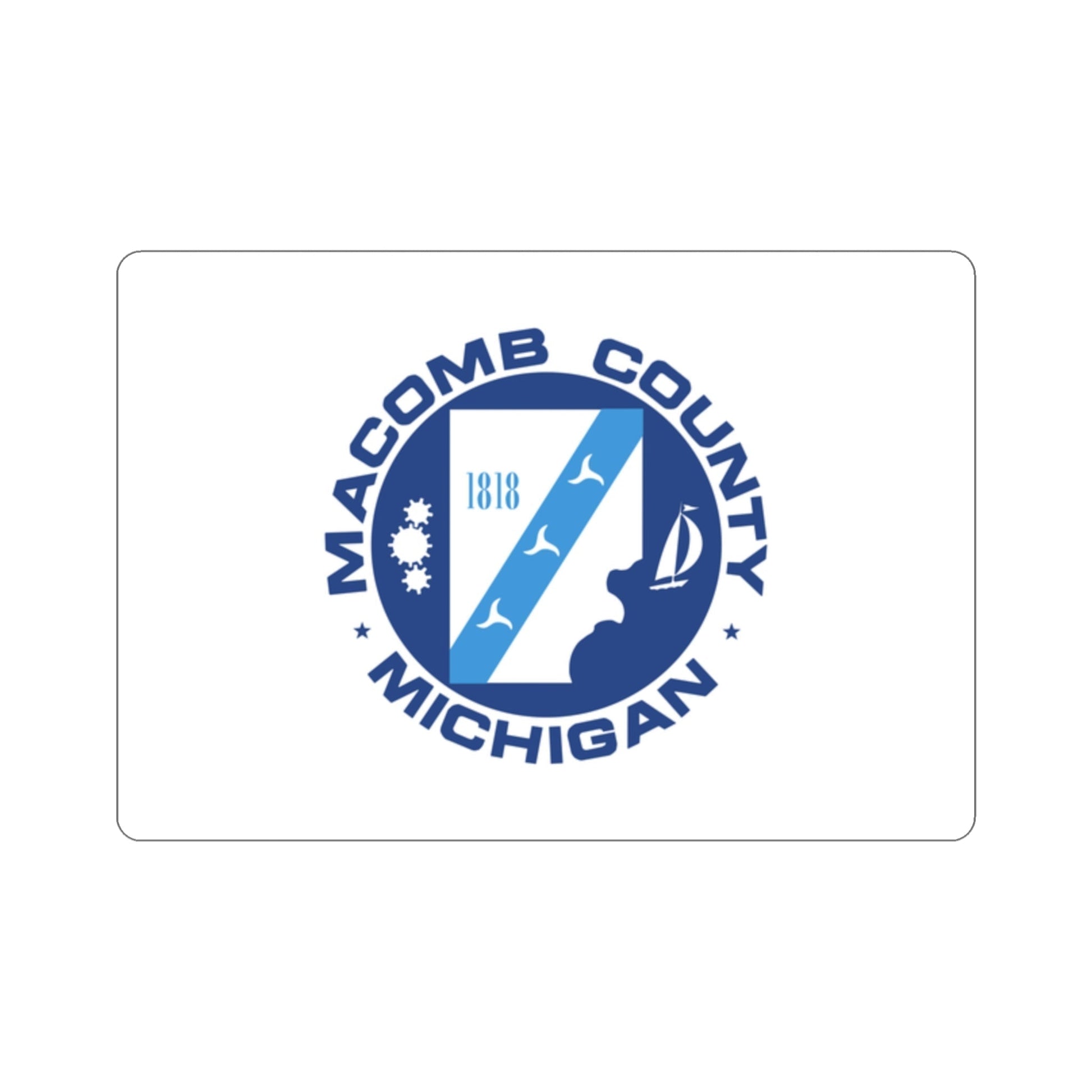 Flag of Macomb County Michigan STICKER Vinyl Die-Cut Decal-2 Inch-The Sticker Space