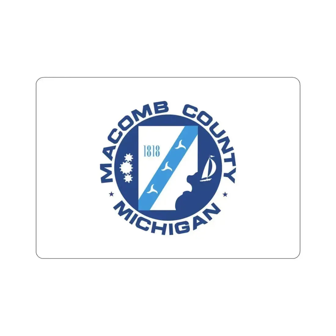 Flag of Macomb County Michigan STICKER Vinyl Die-Cut Decal 3 Inch - The Sticker Space