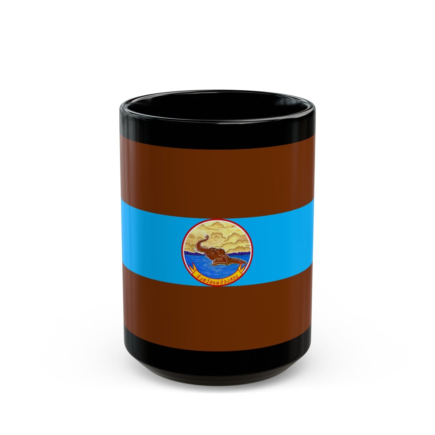 Flag of Mae Hong Son Province Thailand - Black Coffee Mug-15oz-The Sticker Space