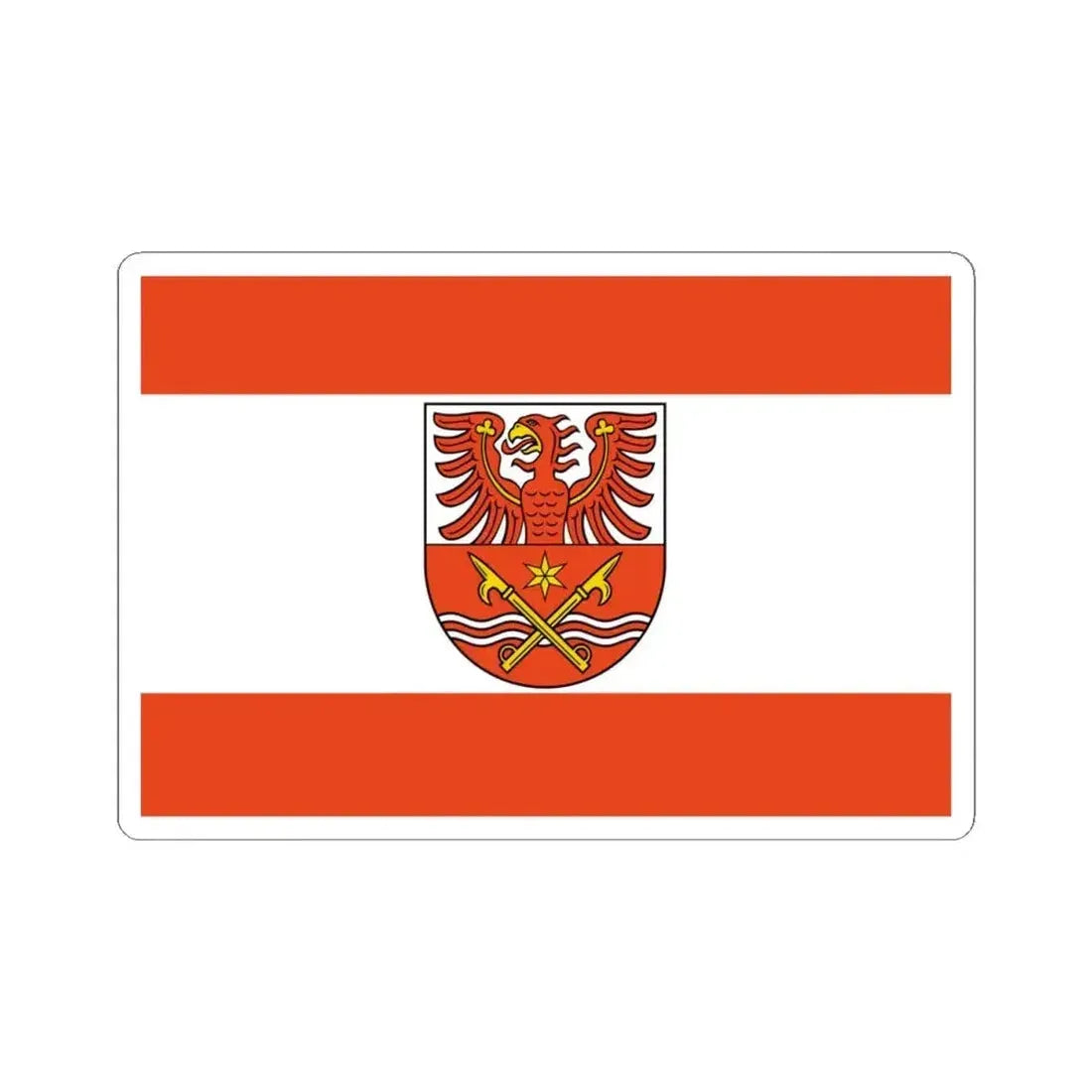 Flag of Maerkisch Oderland Germany - STICKER Vinyl Kiss-Cut Decal 4 Inch White - The Sticker Space