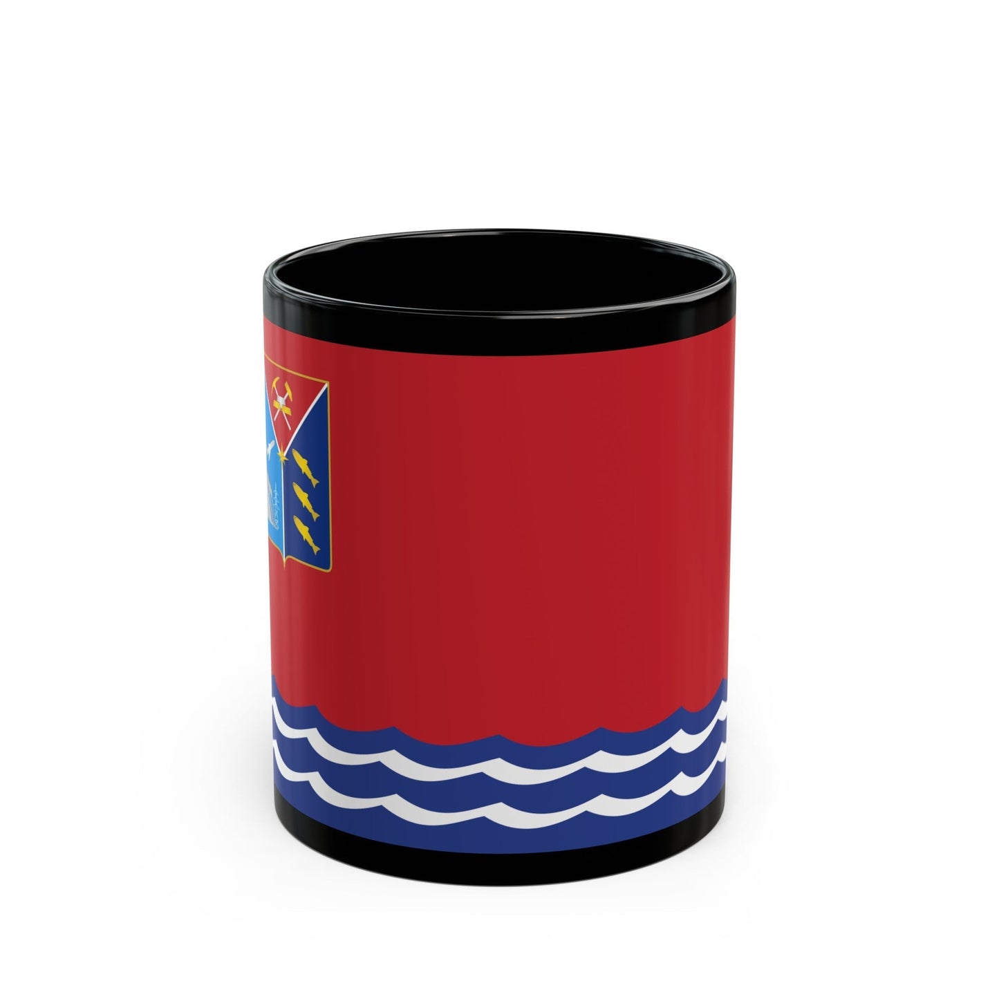 Flag of Magadan Oblast Russia - Black Coffee Mug-11oz-The Sticker Space