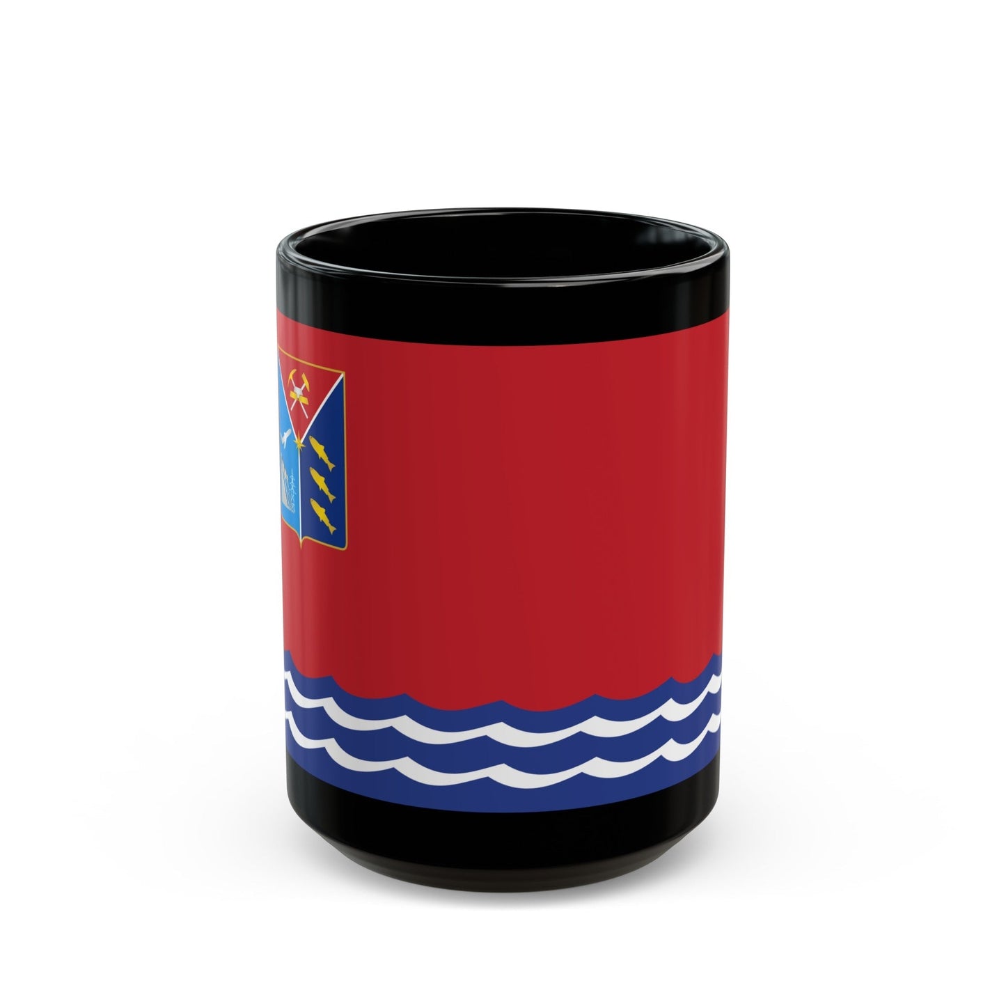 Flag of Magadan Oblast Russia - Black Coffee Mug-15oz-The Sticker Space