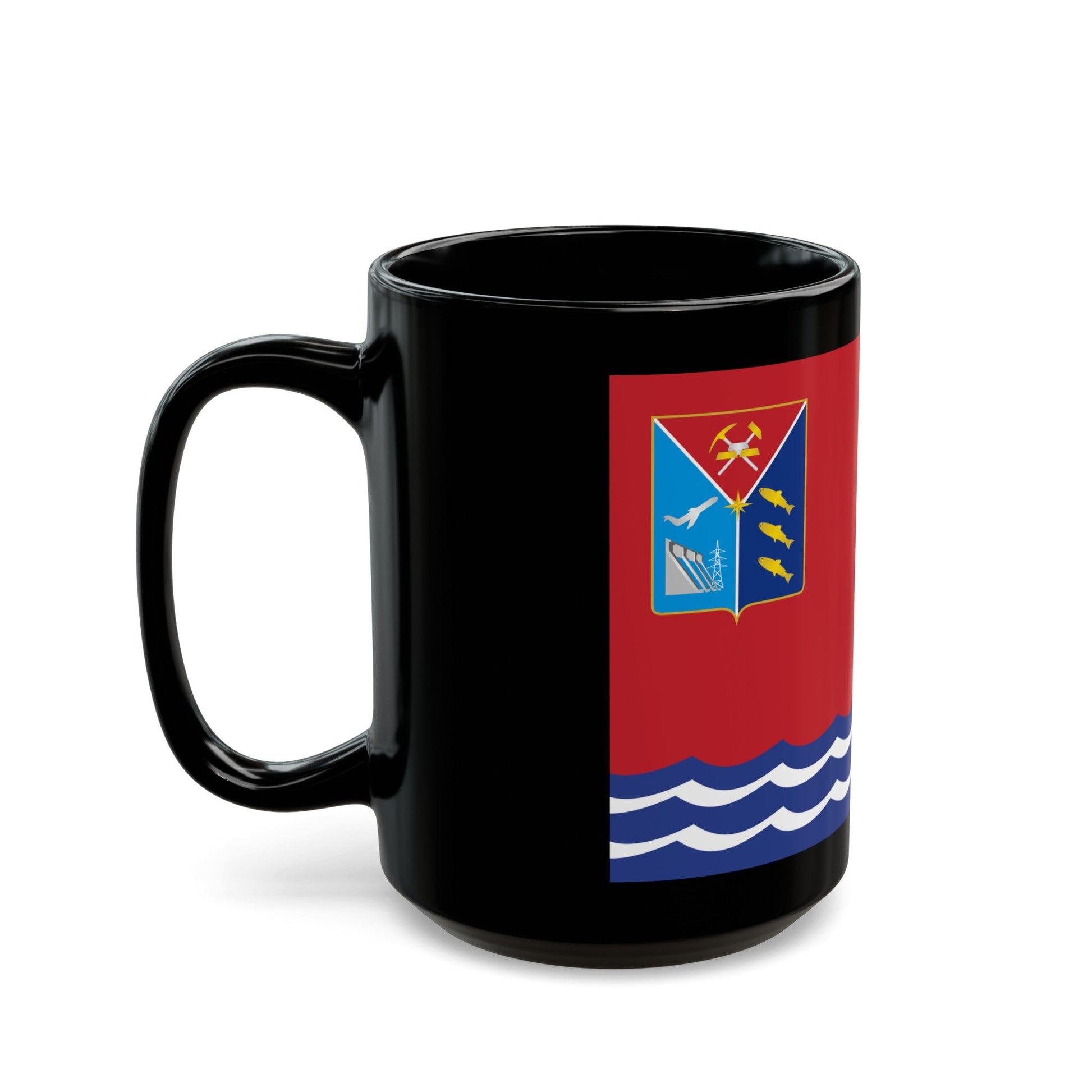 Flag of Magadan Oblast Russia - Black Coffee Mug-The Sticker Space