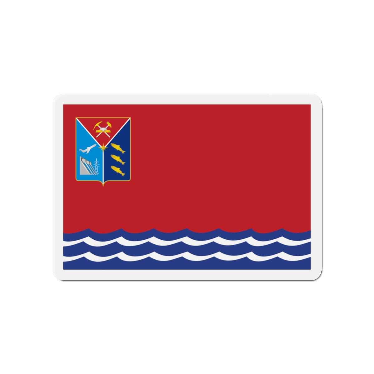 Flag of Magadan Oblast Russia - Die-Cut Magnet-3" x 3"-The Sticker Space