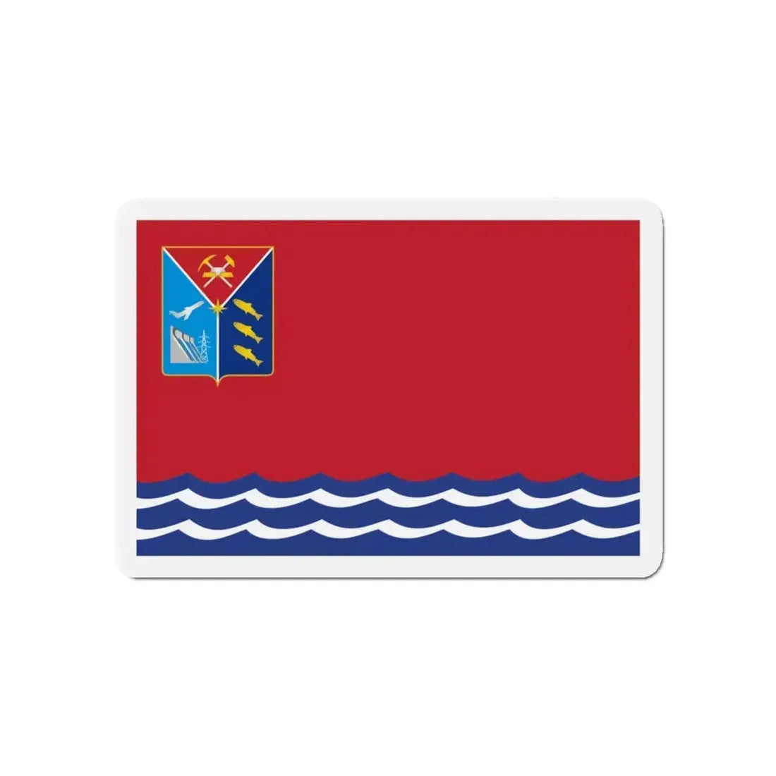 Flag of Magadan Oblast Russia - Refrigerator Magnet 4 Inch - The Sticker Space