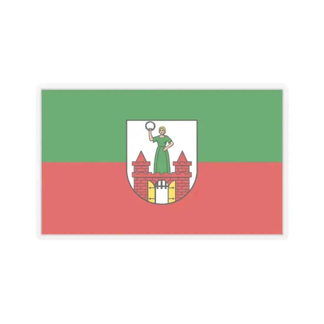 Flag of Magdeburg Germany - STICKER Vinyl Kiss-Cut Decal 4 Inch Transparent - The Sticker Space