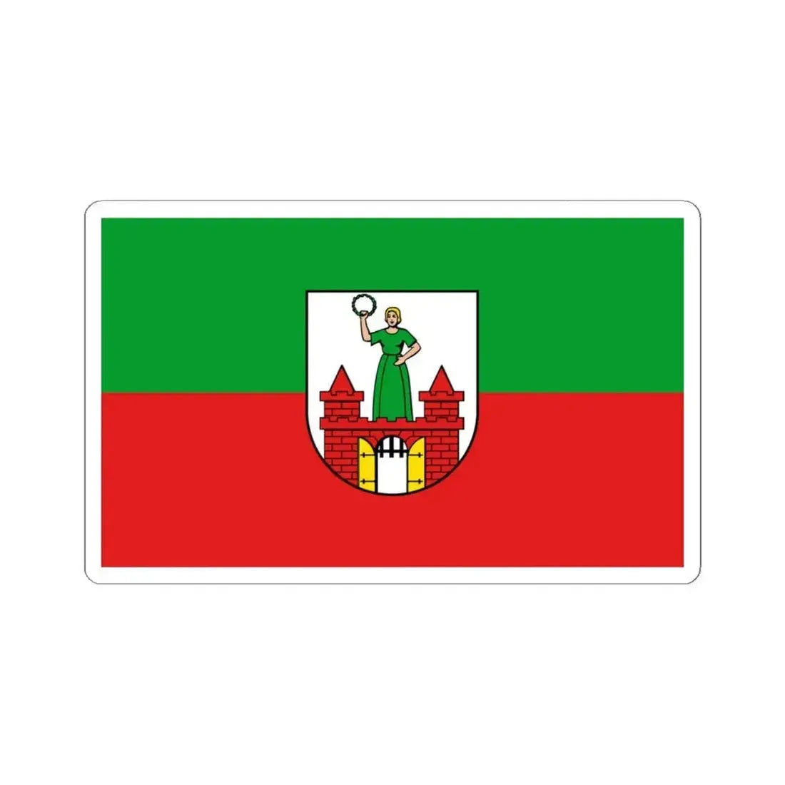 Flag of Magdeburg Germany - STICKER Vinyl Kiss-Cut Decal 4 Inch White - The Sticker Space