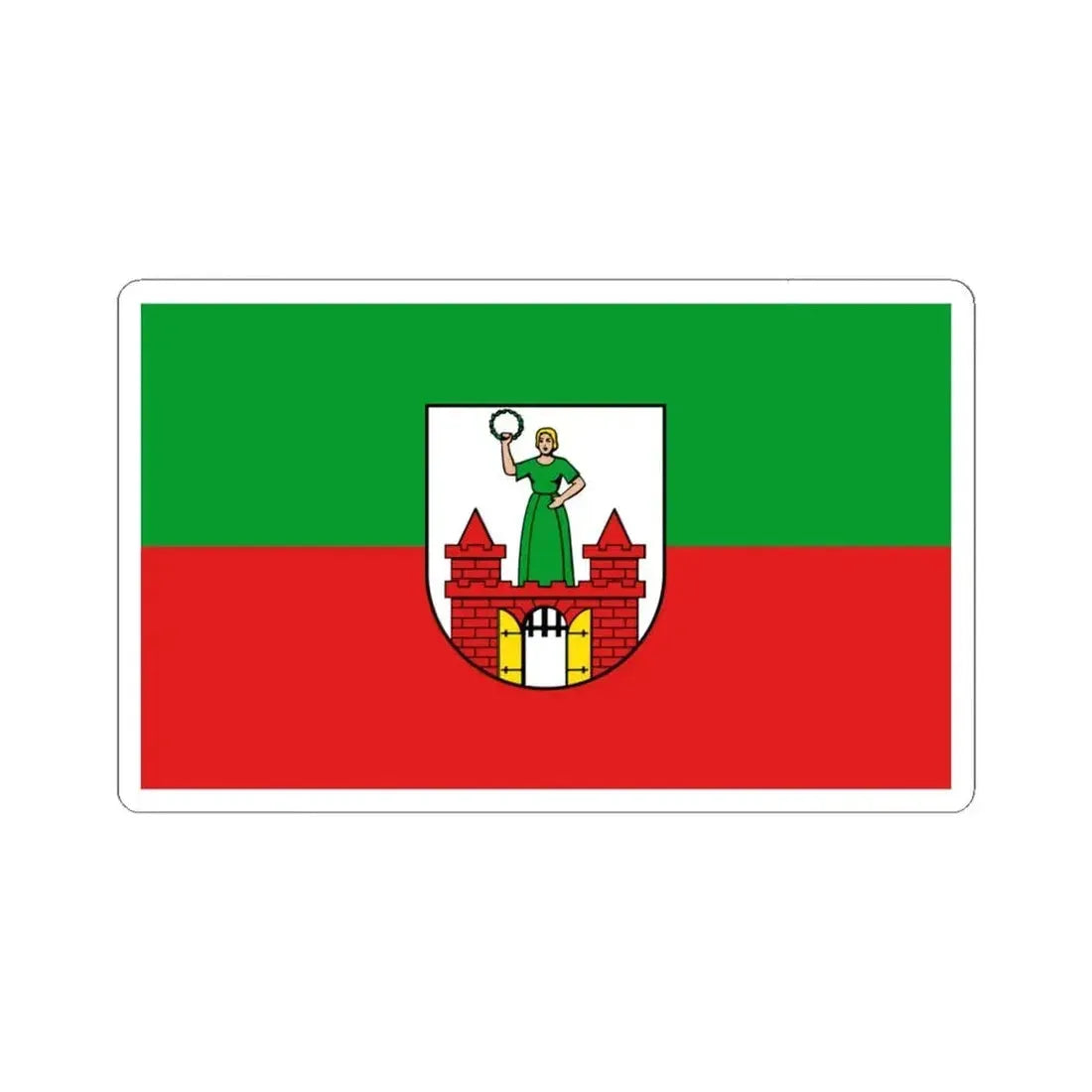 Flag of Magdeburg Germany - STICKER Vinyl Kiss-Cut Decal 6 Inch White - The Sticker Space