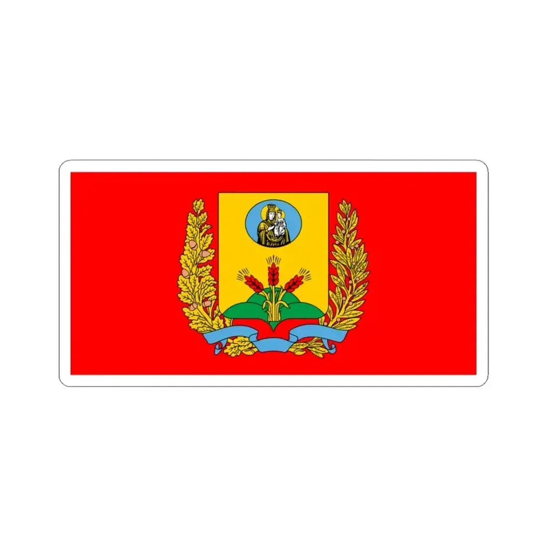 Flag of Mahilyow Voblast (Belarus) STICKER Vinyl Kiss-Cut Decal 3 Inch White - The Sticker Space