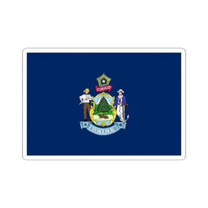 Flag of Maine 3-2 (United States) STICKER Vinyl Kiss-Cut Decal 4 Inch White - The Sticker Space