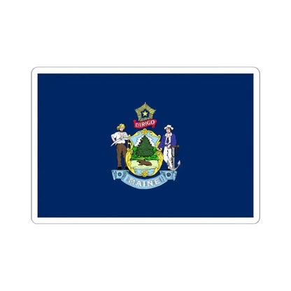 Flag of Maine 3-2 (United States) STICKER Vinyl Kiss-Cut Decal 6 Inch White - The Sticker Space