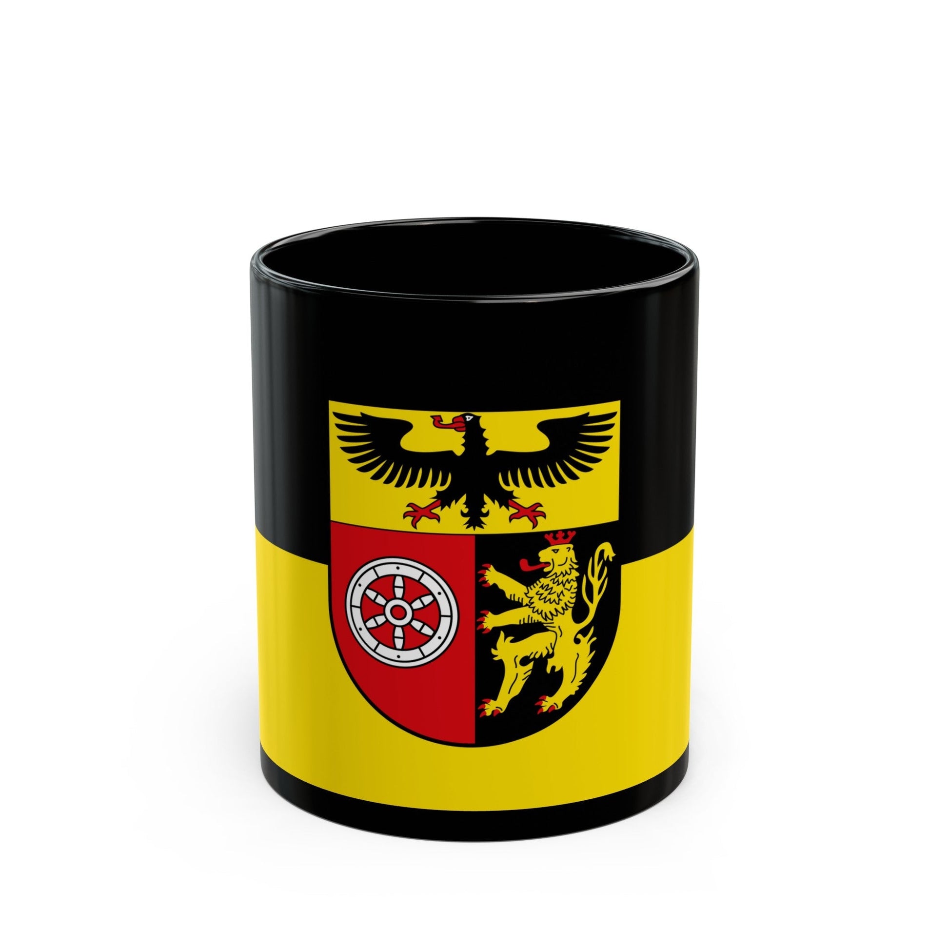 Flag of Mainz Bingen Germany - Black Coffee Mug-11oz-The Sticker Space