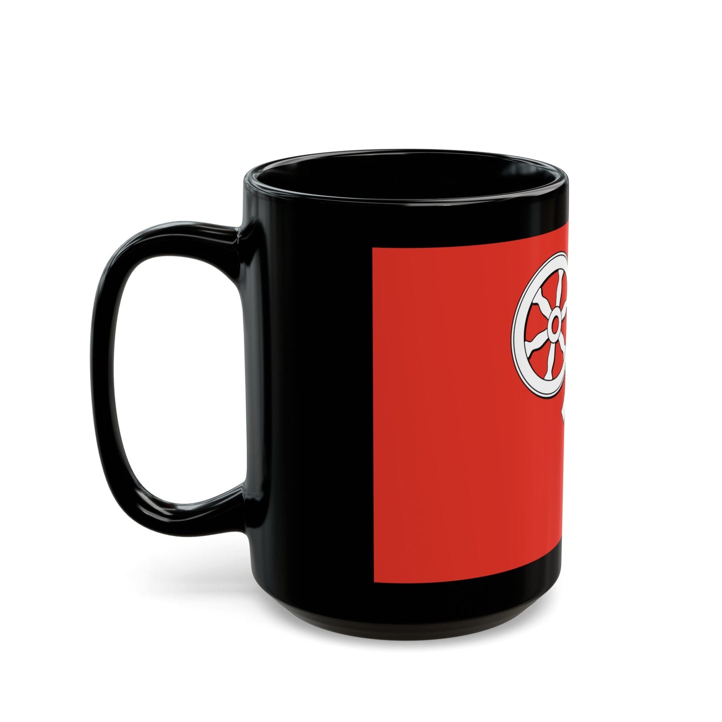 Flag of Mainz Germany - Black Coffee Mug-The Sticker Space