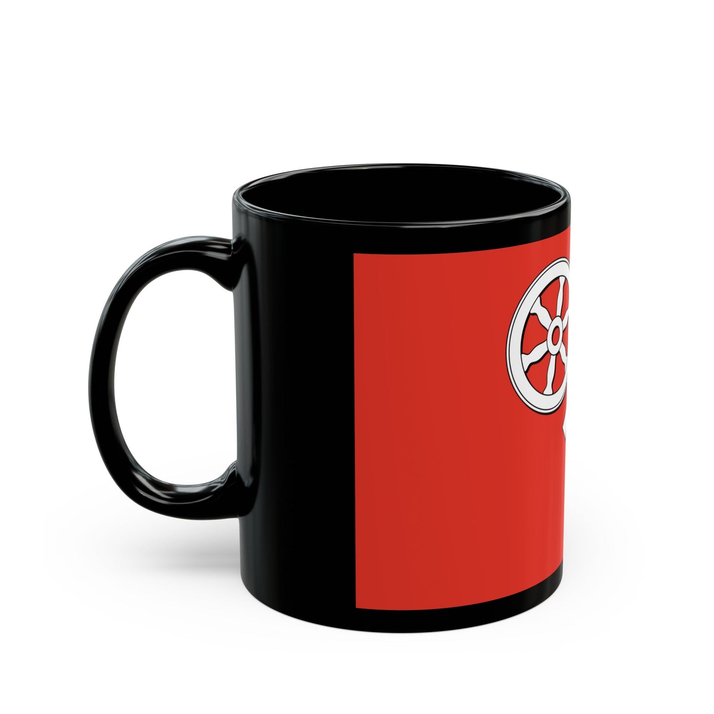 Flag of Mainz Germany - Black Coffee Mug-The Sticker Space