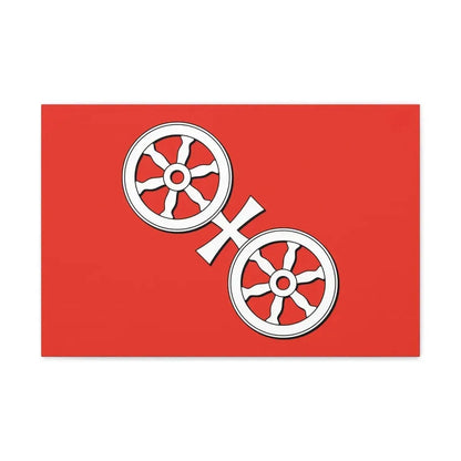 Flag of Mainz Germany - Canvas Wall Art 24″ x 16″ 1.25" - The Sticker Space