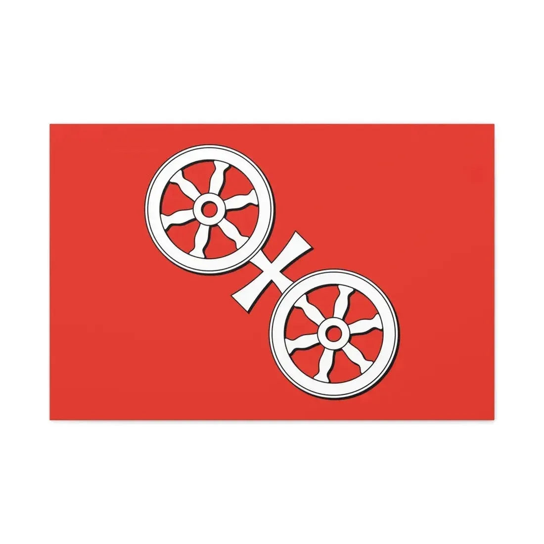 Flag of Mainz Germany - Canvas Wall Art 36" x 24" 1.25" - The Sticker Space