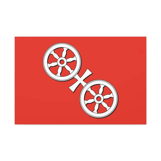 Flag of Mainz Germany - Canvas Wall Art 36" x 24" 1.25" - The Sticker Space