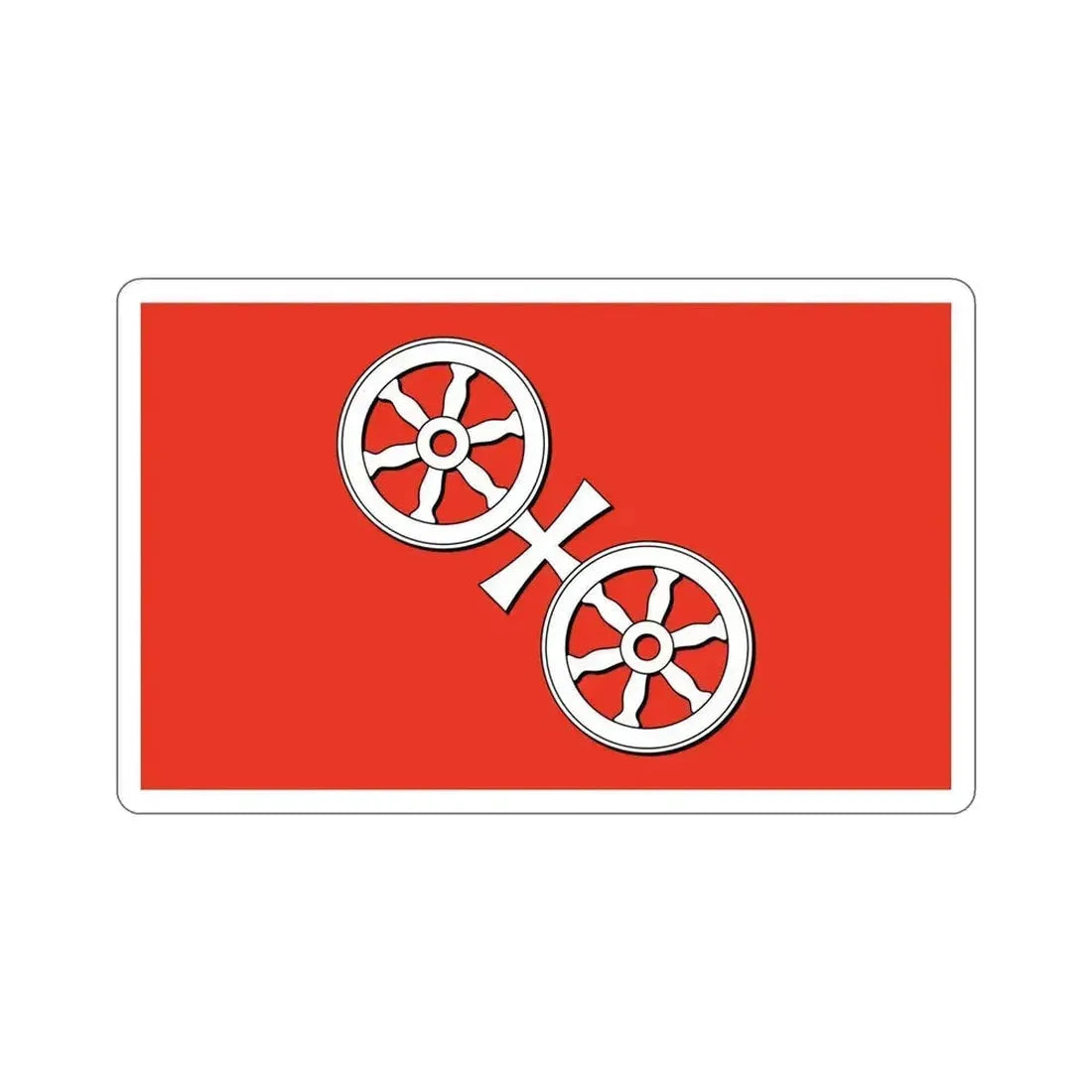 Flag of Mainz Germany STICKER Vinyl Die-Cut Decal 5 Inch - The Sticker Space