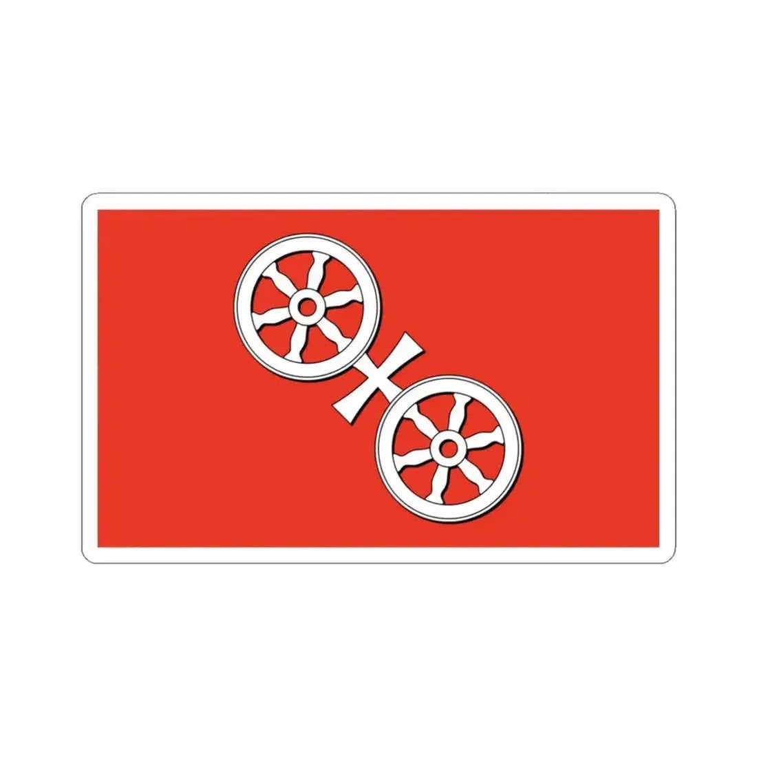 Flag of Mainz Germany - STICKER Vinyl Kiss-Cut Decal 3 Inch White - The Sticker Space