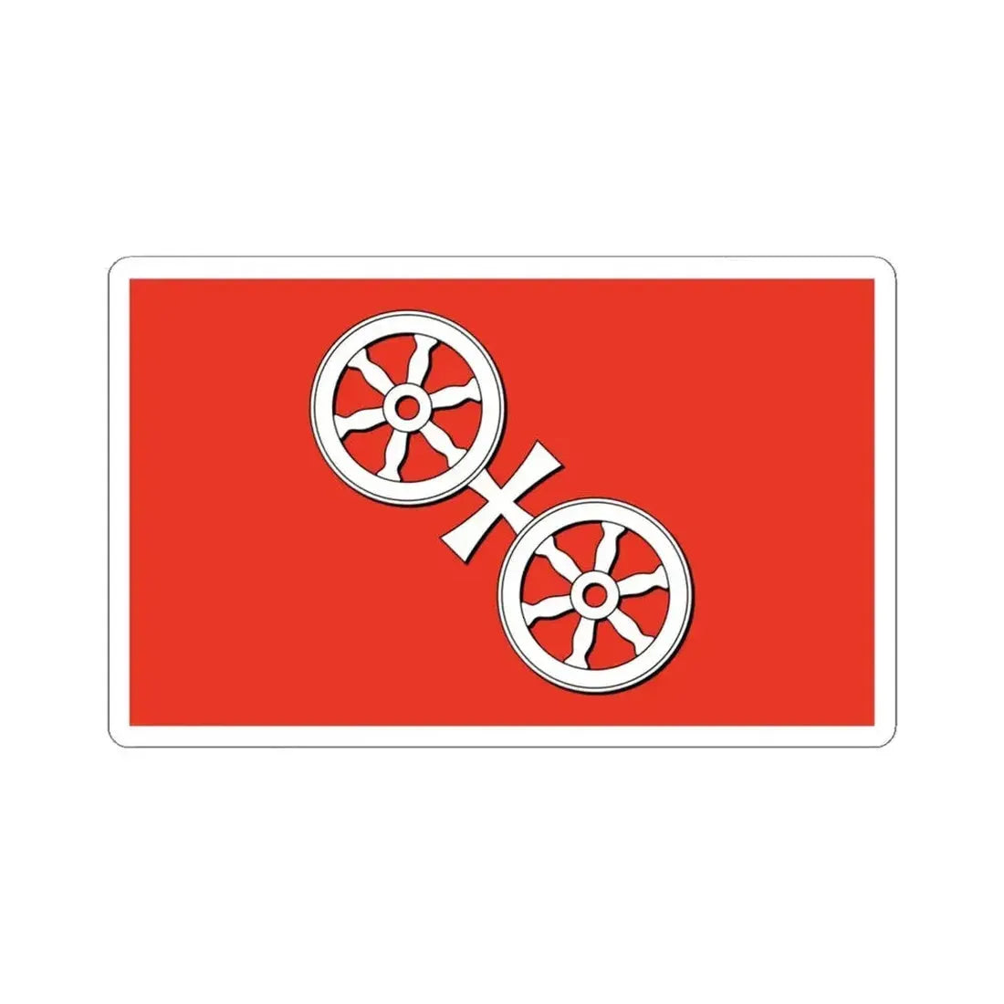 Flag of Mainz Germany - STICKER Vinyl Kiss-Cut Decal 4 Inch White - The Sticker Space