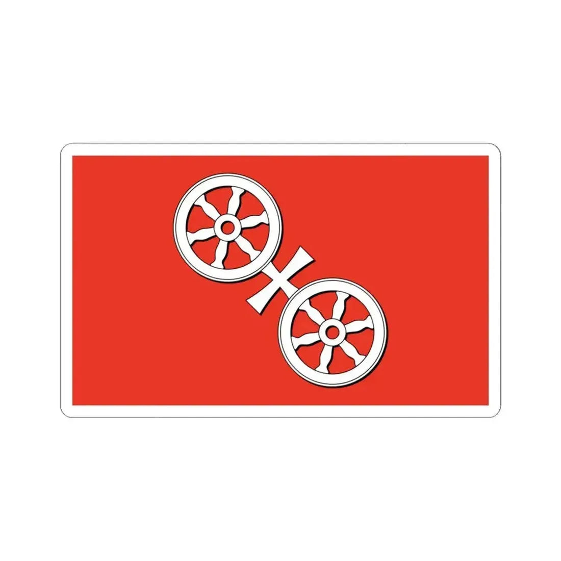 Flag of Mainz Germany - STICKER Vinyl Kiss-Cut Decal 6 Inch White - The Sticker Space