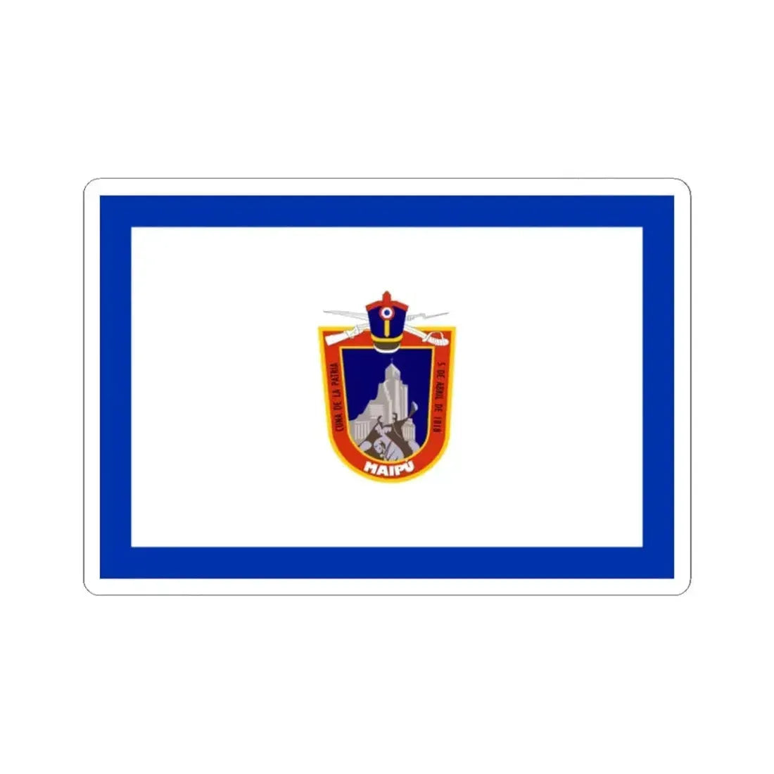 Flag of Maipu Chile (Chile) STICKER Vinyl Kiss-Cut Decal 2 Inch White - The Sticker Space