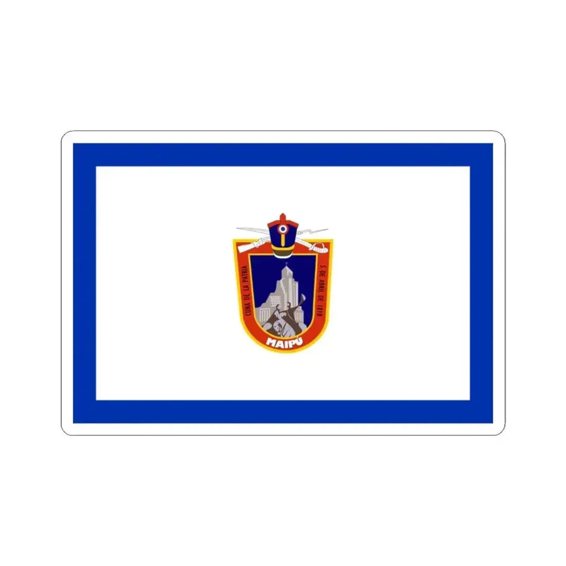 Flag of Maipu Chile (Chile) STICKER Vinyl Kiss-Cut Decal 3 Inch White - The Sticker Space