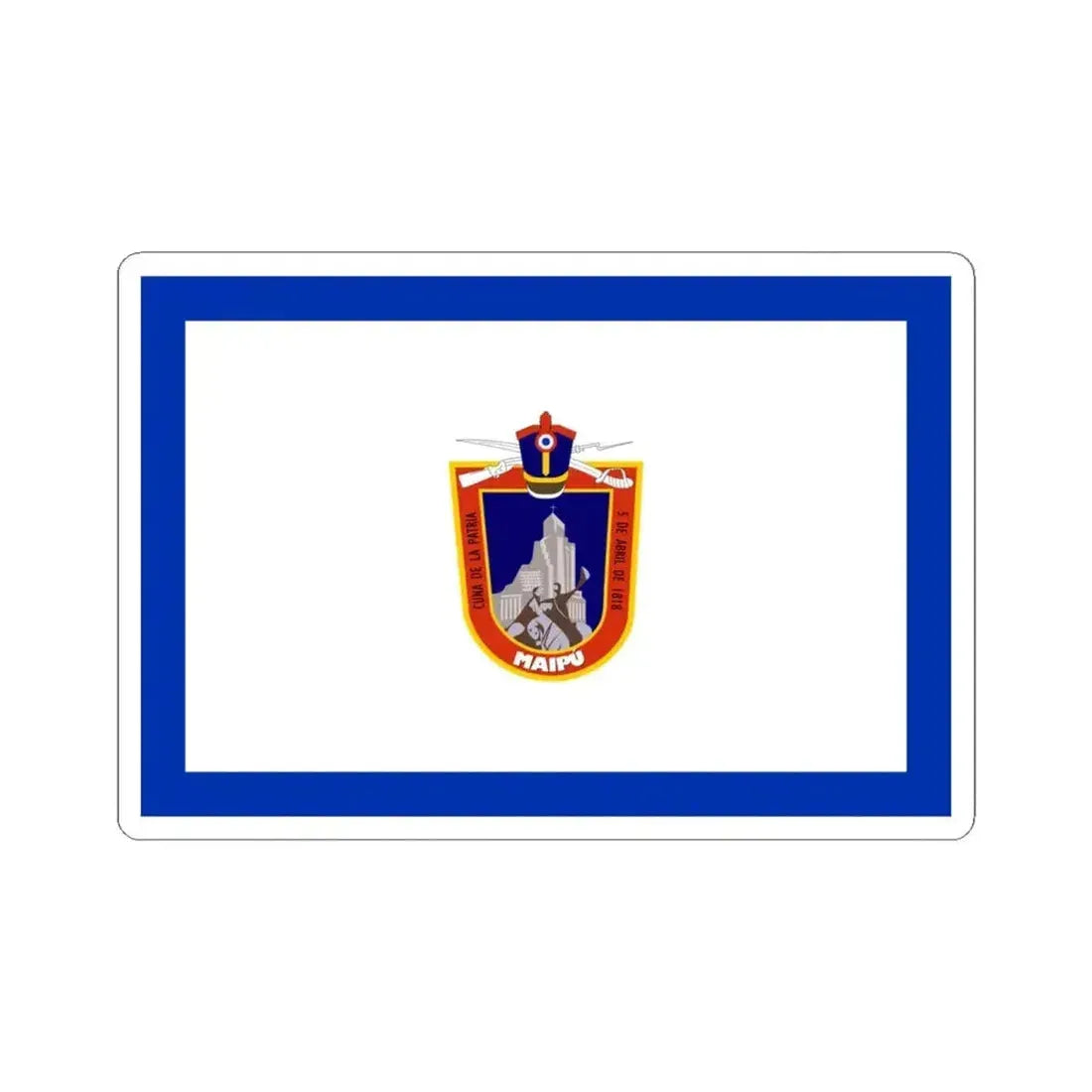 Flag of Maipu Chile (Chile) STICKER Vinyl Kiss-Cut Decal 4 Inch White - The Sticker Space