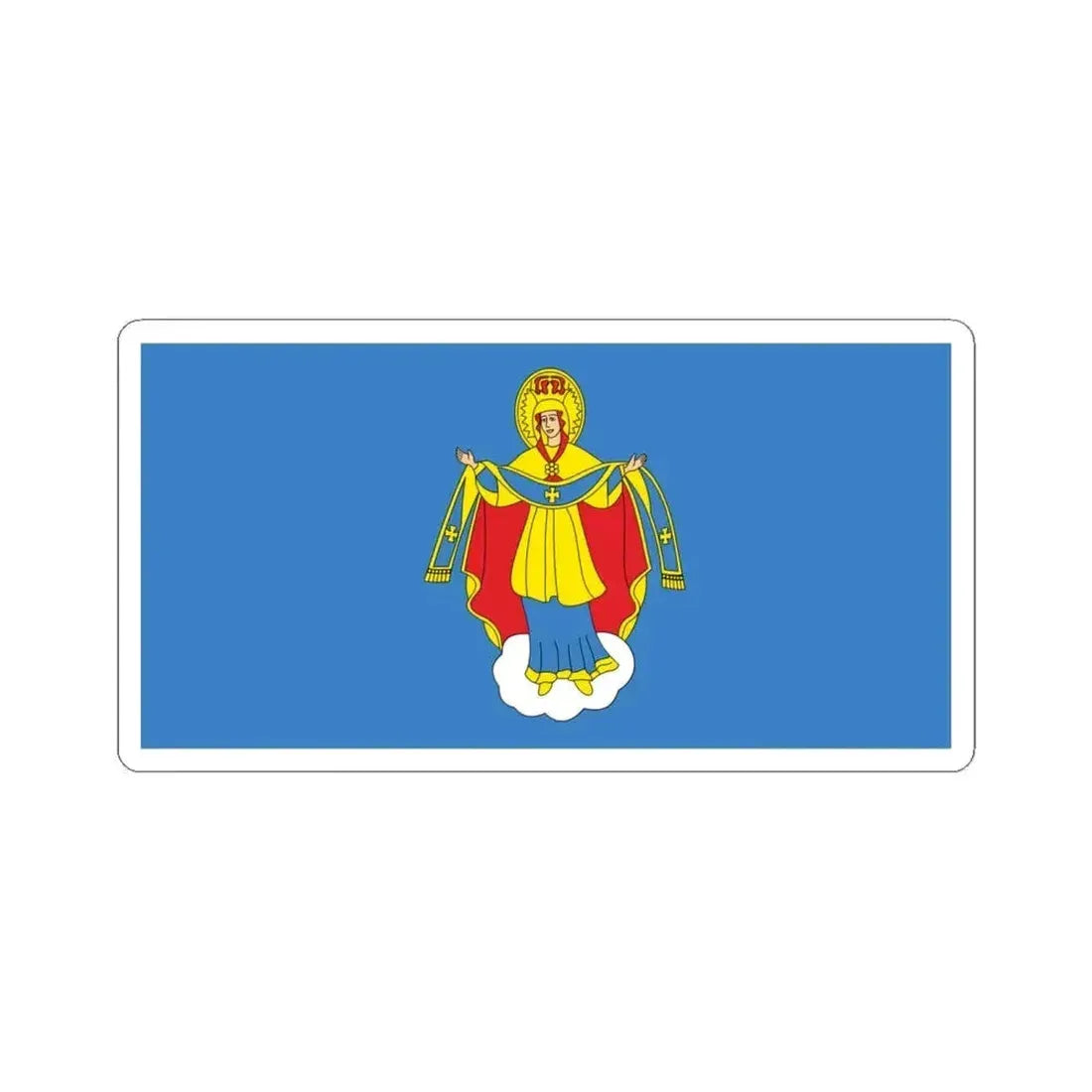 Flag of Maladzechna Belarus (Belarus) STICKER Vinyl Kiss-Cut Decal 6 Inch White - The Sticker Space